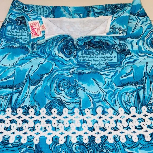 Lilly Pulitzer Holy Grail Dark N Stormy Roslyn skirt - Picture 4 of 4